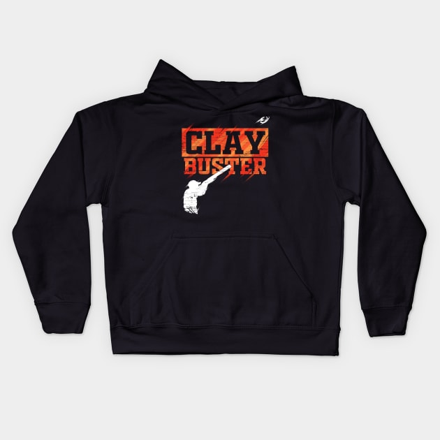 Skeet Shooting Trap Shooting Clay Pigeon Kids Hoodie by ChrisselDesigns